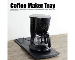 Koffiezetapparaat met Handig Schuifblad en Aanrechtblad, Keukenapparatuur in Zwart - Ruimtebesparend en Stijlvol