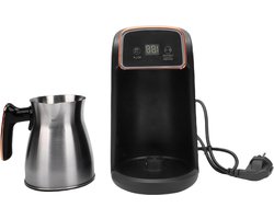 Koffiezetapparaat - Turkse Koffie - Authentiek Brouwen - Schuim Controle - 17x16x25 cm - Zwart