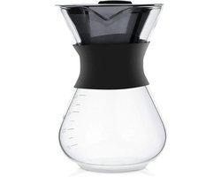 Koffiezetapparaat van glas met roestvrijstalen filter - Handmatige koffiemaker voor heerlijke koffie