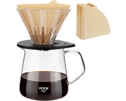 Koffiezetapparaat - Verse koffie - Handmatig zetten - Vaatwasserbestendig - 21x14x16 cm - Transparant