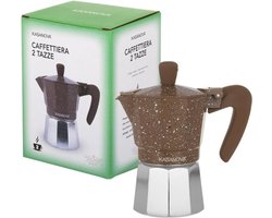 Koffiezetapparaat voor 2 Kopjes Zonder Koffiedik in Bruin