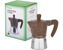 Koffiezetapparaat voor 2 Kopjes Zonder Koffiedik in Bruin