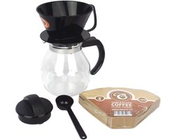 Koffiezetapparaat voor 4 Kopjes met 100 Papieren Filters - 1L Karaf