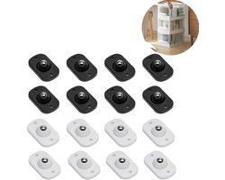 kogelrollen - meubels zelfklevend - sterk rolwiel - 360° draaibaar universeel wiel - Zelfklevende Meubelwielen - plat mini-universeel wiel - mini-kogelwielen - meubelwielen - kleine meubels - vuilnisemmer - opbergdozen - 16 stuks