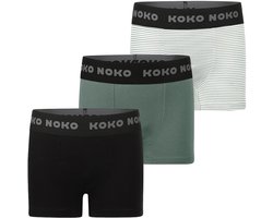 Koko Noko Jongens 3-Pack Boxershorts - Donkergroen
