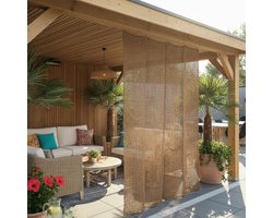 Kokos buitengordijn 210x150 cm - natuurlijk gordijn van kokosvezel voor terras & veranda