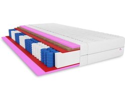 Kokos Pocketveringmatras - 7 Zonen Matras - Ergonomisch Slapen - Tweezijdige Hardheid - 80 x 200 cm - Wit