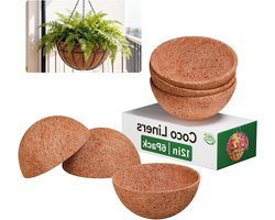 Kokosvezel Voering - Plantenmand Vulling - Planten Verzorgen - 100% Natuurlijk Materiaal - 6 Stuks 30cm - Bruin