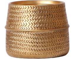 Kolibri Home | Groove bloempot - Gouden keramieken sierpot - potmaat Ø12cm