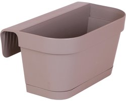Kolibri Home | Kunststof Balkonbak taupe met ophangsysteem - 23 x 36 x 19 cm