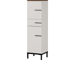 Kolomkast Charlisa met lade en 2 legplanken - walnoot/greige - Germania - Smalle kasten - Wit - Spaanplaat - Smalle kasten -