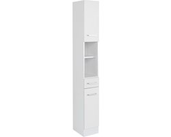 Kolomkast Ricca 25cm 2 deuren & 1 lade - wit - Held - Smalle kasten - Wit - MDF; Spaanplaat - Smalle kasten -