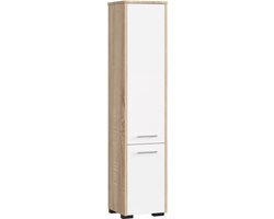 Kolomkast voor Badkamer FIN / AKORD Furniture Factory / Sonoma Eik - Wit / 30 x 140 x 30 cm