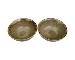 Kom ELEONORA - Bruin - Aardewerk - ⌀ 9 cm - Maat S - Rond - Set Van 4