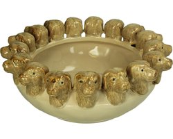 Kom Hond Keramiek Bruin 32,5x32,5x13cm