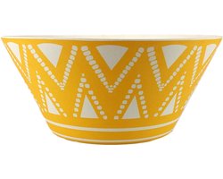 Kom XL - Geel / Wit - Melamine - Ø 24.5 x 12 cm - Rond