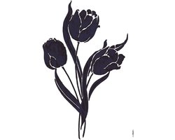 Komar - Muursticker - Tulp - Bloemen - Zelfklevend - Muurdecoratie - Stickers - 50 x 70 cm