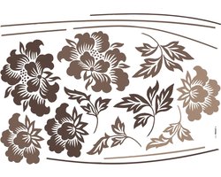Komar - Muursticker XXL - Black Flower - Zelfklevend - Muurdecoratie - Stickers - 100 x 70 cm