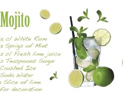 Komar - Muursticker XXL - Mojito - Zelfklevend - Muurdecoratie - Stickers - 100 x 70 cm