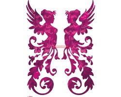 Komar - Muursticker XXL - Roze Engeltjes - Zelfklevend - Muurdecoratie - Stickers - 100 x 70 cm