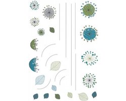 Komar - Muursticker XXL - Speelse Bloemen - Zelfklevend - Muurdecoratie - Stickers - 100 x 70 cm