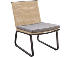 Kome lounge stoel aluminium black rope natural soil Yoi