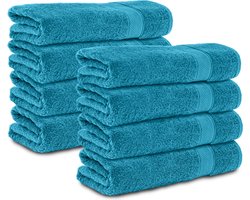 Komfortec 8x Handdoek 50x100 - 100% Katoen – Handdoekenset - Zacht - Turquoise