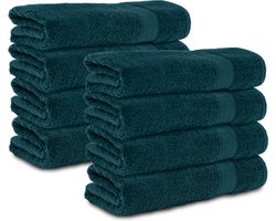 Komfortec 8x Handdoek 70x140 - 100% Katoen – Handdoekenset - Zacht - Petroleumblauw