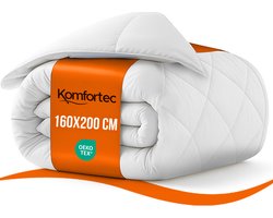 Komfortec All year dekbed enkel | 160x200 cm - Dekbed Geschikt Voor Alle Seizoenen - All Season - Zomerdekbed & Winterdekbed - Anti Allergie Dekbed - Hotelkwaliteit - Zacht & Ademend - Eenpersoons Dekbed