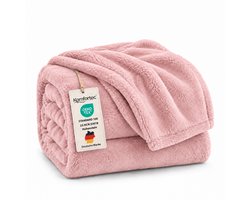 Komfortec Fleece Deken - Met kasjmier gevoel - Plaid - Fleece Plaid - Fleece Dekens - Fleece Deken 150x200 cm – Super Zacht – Roze