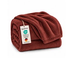 Komfortec Fleece Deken - Met kasjmier gevoel - Plaid - Fleece Plaid - Fleece Dekens - Fleece Deken 150x200 cm – Super Zacht – Terracotta