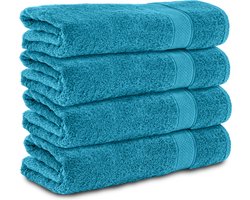 Komfortec handdoeken – Set van 4 - Badhanddoek 70x140 cm - 100% Katoen – Turquoise