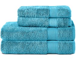 Komfortec Handdoekenset – Set van 4 - 2x Handdoek 50x100 cm en 2x Badhanddoek 70x140 cm - 100% Katoen - Turquoise