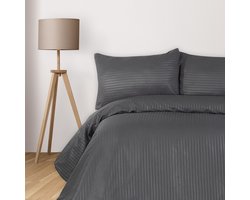 Komfortec Hotelkwaliteit Dekbedovertrekset met Rits 200x200 cm + 2 kussenslopen 80x80 cm – Antraciet