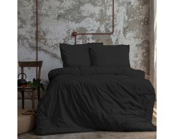 Komfortec Premium Dekbedovertrek 135x200 cm + Kussensloop 80x80 cm - 100% Microvezel - 90 g/m² - 2-Delige Superzachte Beddengoedset - met Rits - Zwart