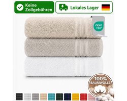 Komfortec Set van 12 Badhanddoek 100x200 cm van 100% Katoen, XXL Saunahanddoek, Grote Douchehanddoek, Zacht & Absorberend, Antraciet&Grijs&Steen