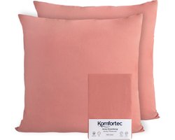 Komfortec Set van 2 Premium Jersey Kussenslopen 40x40 cm - Superzachte Kussenhoes – 100% Katoen – 150 g/m² - Roze