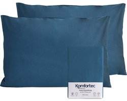 Komfortec Set van 2 Premium Jersey Kussenslopen 40x60 cm - Superzachte Kussenhoes – 100% Katoen – 150 g/m² - Blauw