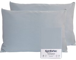 Komfortec Set van 2 Premium Jersey Kussenslopen 40x60 cm - Superzachte Kussenhoes – 100% Katoen – 150 g/m² - Grijs