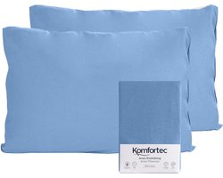 Komfortec Set van 2 Premium Jersey Kussenslopen 40x60 cm - Superzachte Kussenhoes – 100% Katoen – 150 g/m² - Lichtblauw