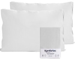 Komfortec Set van 2 Premium Jersey Kussenslopen 40x60 cm - Superzachte Kussenhoes – 100% Katoen – 150 g/m² - Wit
