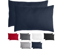 Komfortec Set van 2 Premium Kussenslopen 40x60 cm - Superzachte Kussenhoes – 100% - Geborsteld Mikrovezel 90g/m² - Blauw