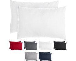 Komfortec Set van 2 Premium Kussenslopen 40x60 cm - Superzachte Kussenhoes – 100% - Geborsteld Mikrovezel 90g/m² - Wit