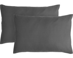 Komfortec Set van 2 Premium Kussenslopen 40x60 cm - Superzachte Kussenhoes – 100% - Geborsteld Polyester - 120g/m²- Antraciet
