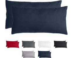 Komfortec Set van 2 Premium Kussenslopen 40x80 cm - Superzachte Kussenhoes – 100% - Geborsteld Mikrovezel 90g/m² - Blauw