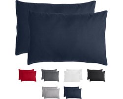 Komfortec Set van 2 Premium Kussenslopen 50x70 cm - Superzachte Kussenhoes – 100% - Geborsteld Mikrovezel 90g/m² - Blauw