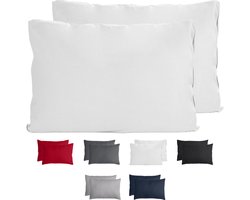 Komfortec Set van 2 Premium Kussenslopen 50x70 cm - Superzachte Kussenhoes – 100% - Geborsteld Mikrovezel 90g/m² - Wit