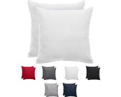Komfortec Set van 2 Premium Kussenslopen 80x80 cm - Superzachte Kussenhoes - 100% Microvezel - 90g/m²- Wit