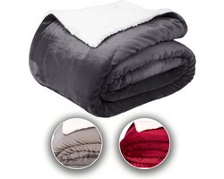 Komfortec Sherpa Fleece Deken - Bankdeken - 150x200 cm – Antraciet