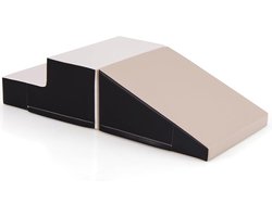 KOMFOTTEU 2 delig Schuimblokken - van kunstleer en schuim - Soft Play Foam Blokken - Reuze Bouwblokken - Montessori-klimblokken - voor kinderen